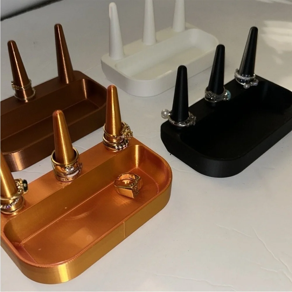 Ring Holders organizer in Black, White, Gold, and Bronze